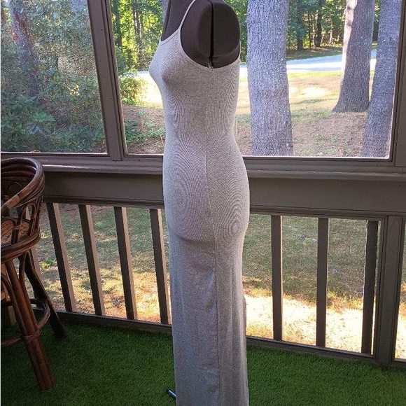 Skims Ribbed Gray Maxi Dress - XS - Picture 3 of 13